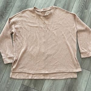 💗 American Eagle ballet Pink Waffle Top Light jegging sweater M pastel bush